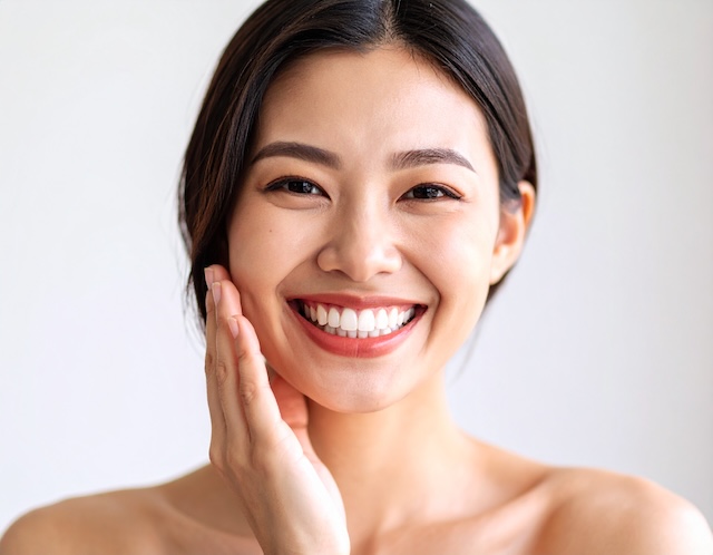 明るく笑顔を見せる女性